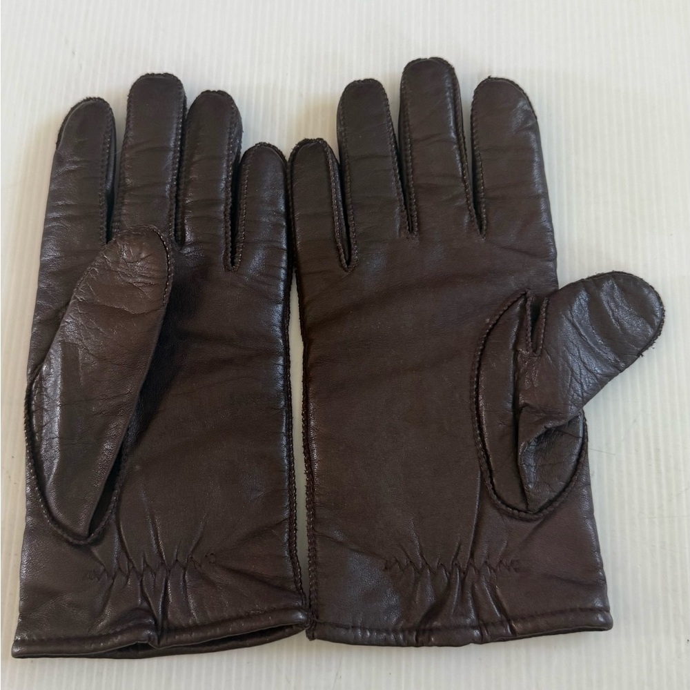 Retro Fownes Dark Brown Soft Leather Winter Glove‎ Size L insulated